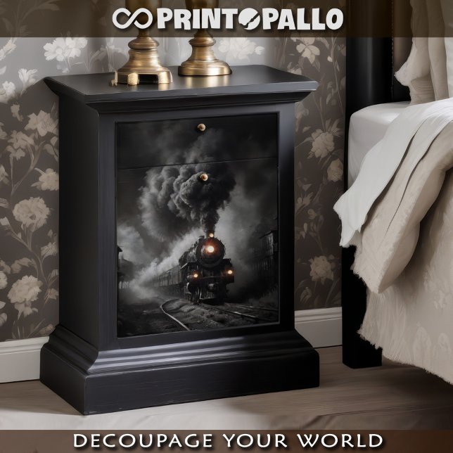 Papier Mousseline Train fantôme de 1900 dans une station désertique (Créateur téléchargé)