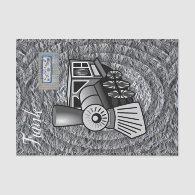 Papier Mousseline Train Vintage papier (Recto)