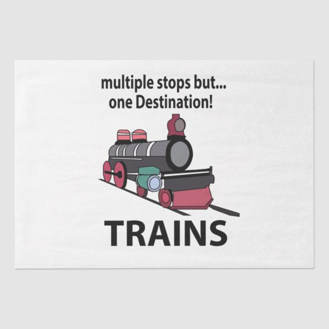 Papier Mousseline Trains multiples arrêts mais une destination Train (Recto)
