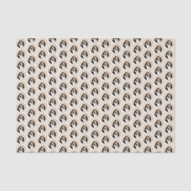 Papier Mousseline Treeing Walker Coonhound Peinture - Art original (Recto)