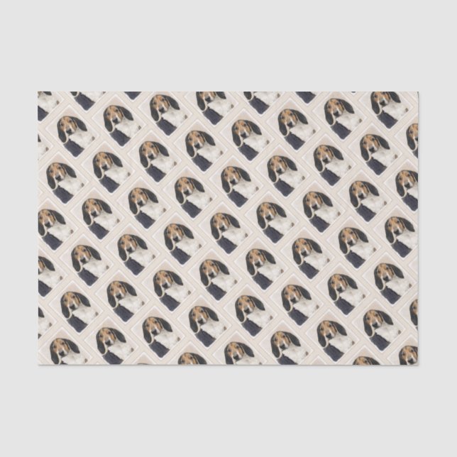 Papier Mousseline Treeing Walker Coonhound Peinture - Art original (Recto)