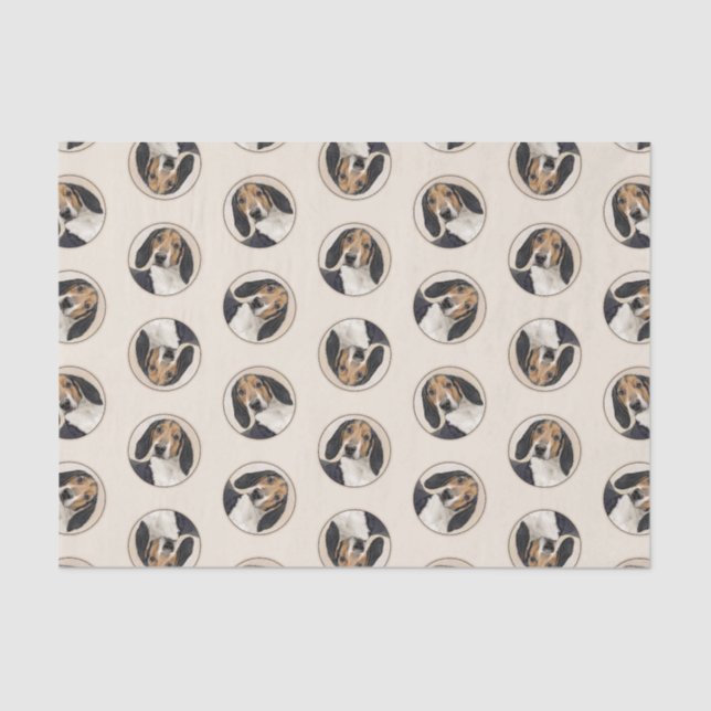 Papier Mousseline Treeing Walker Coonhound Peinture Chien Art origin (Recto)