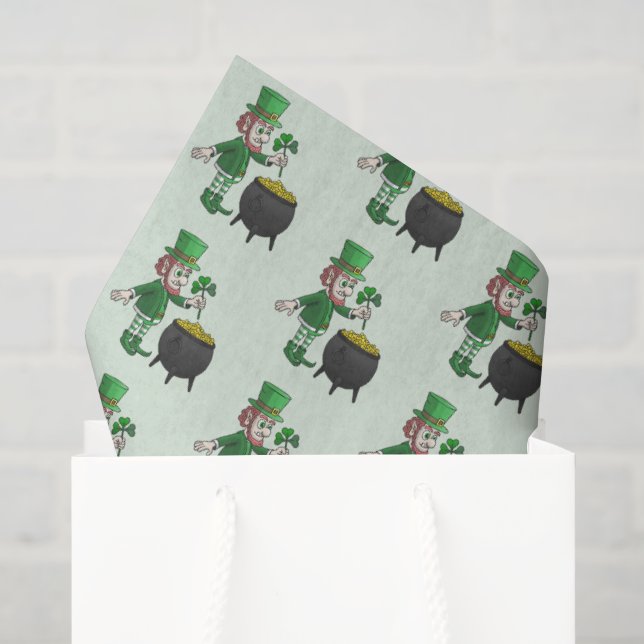 Papier Mousseline Trèfle de lutin (Sac cadeau)