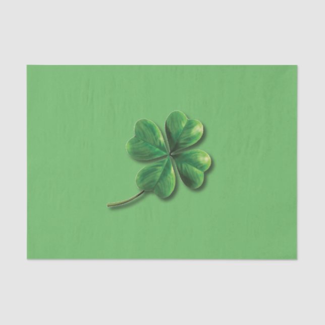 Papier Mousseline Trèfle Irlandais Vert Moderne (Recto)