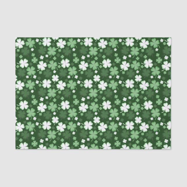 Papier Mousseline Trèfle vert, jour de la Saint-Patrick (Recto)