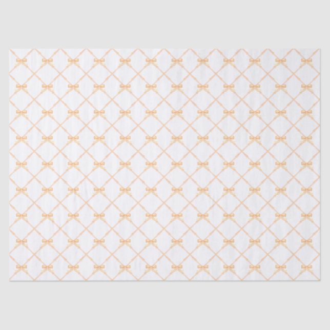 Papier Mousseline Trellis en bambou orange pâle avec vaches (Recto)