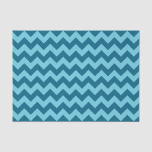 Papier Mousseline Trendy Shades of Blue Chevron Motif