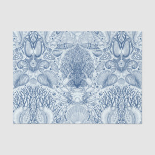 Papier Mousseline Trésors de plage en bleu