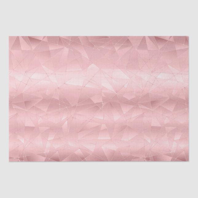 Papier Mousseline Triangle Géométrique Rose Glamour Luxueux Tendance (Recto)