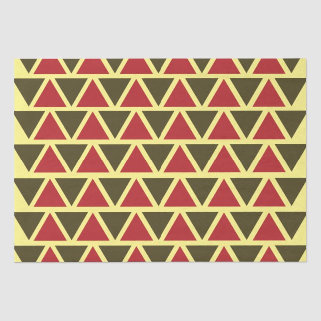 Papier Mousseline Triangle Géométrique Vert Rouge  (Recto)