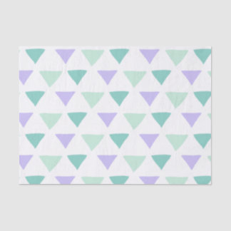 Papier Mousseline Triangles aquarelles | Vert et violet