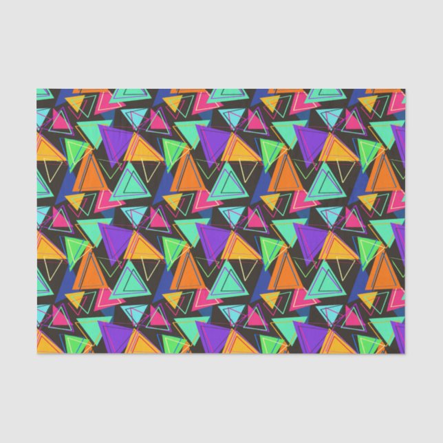 Papier Mousseline Triangles en couleur (Recto)