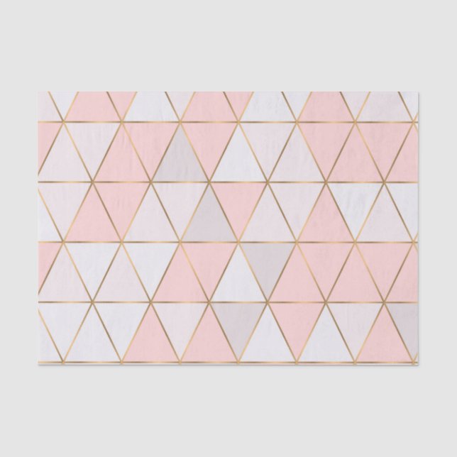 Papier Mousseline Triangles Géométriques Abstraits Modernes Peach Go (Recto)