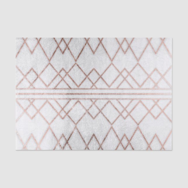 Papier Mousseline Triangles géométriques d'or rose moderne chic de (Recto)