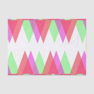 Papier Mousseline Triangles rouge et vert