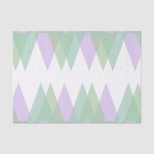 Papier Mousseline Triangles vert et lilas