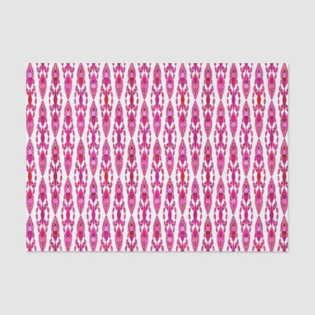 Papier Mousseline Tribal Batik - Burqundy et Fuchsia Pink (Recto)