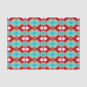 Papier Mousseline Tribal rose Turquoise rouge vif Motif Découpage
