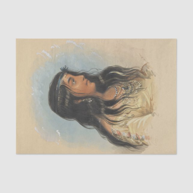 Papier Mousseline Tribu de peinture aquarelle amérindienne (Recto)