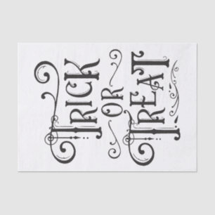 Papier Mousseline Trick or Treat Typographie Vintage Halloween