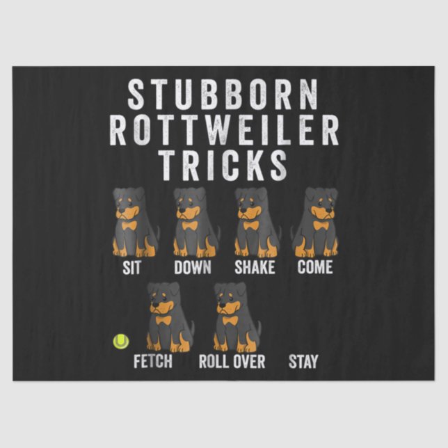 Papier Mousseline tricks têtus rottweiler (Recto)