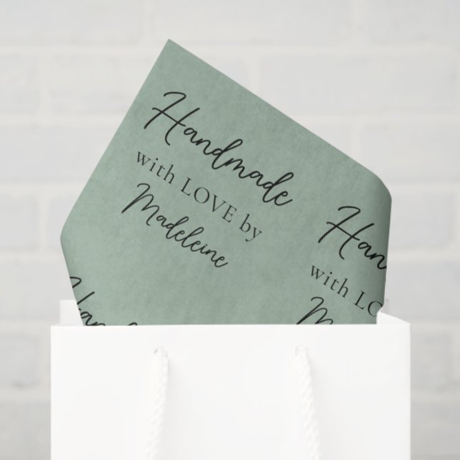 Papier Mousseline Tricot artisanal Artisanat Artisanat Sage (Sac cadeau)