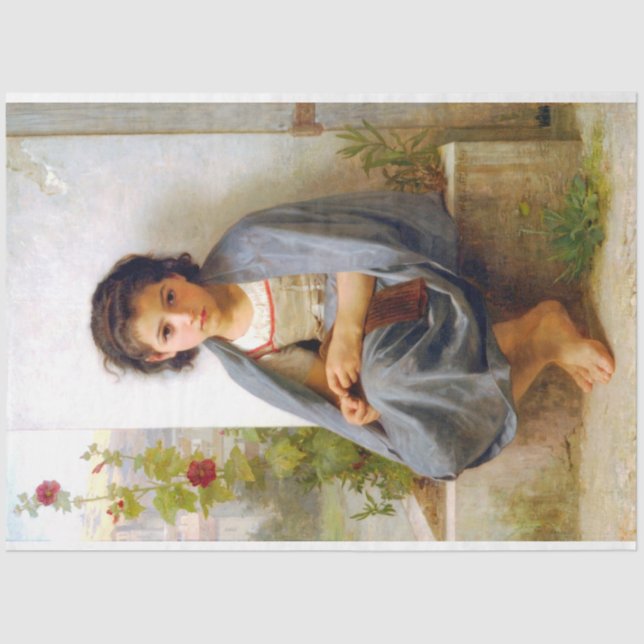 Papier Mousseline Tricot fille, Bouguereau (Recto)