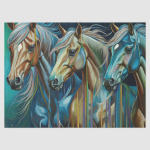 Papier Mousseline Trio des chevaux