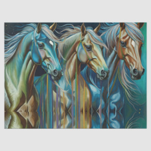 Papier Mousseline Trio des chevaux