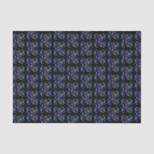 Papier Mousseline Triple Jour Noir Des Crânes Morts Roses Bleus