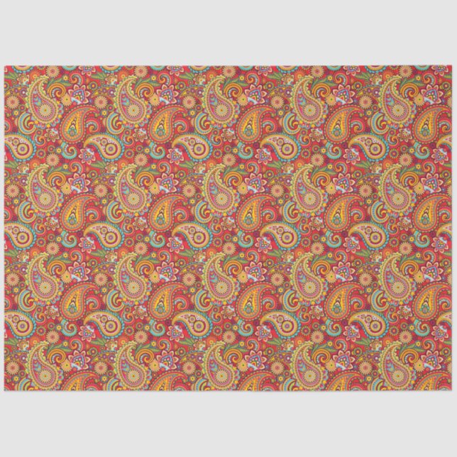 Papier Mousseline Trippy Hippy Retro Paisley (Recto)