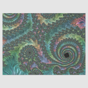 Papier Mousseline Trippy Super coloré bijou ton Fractal Art