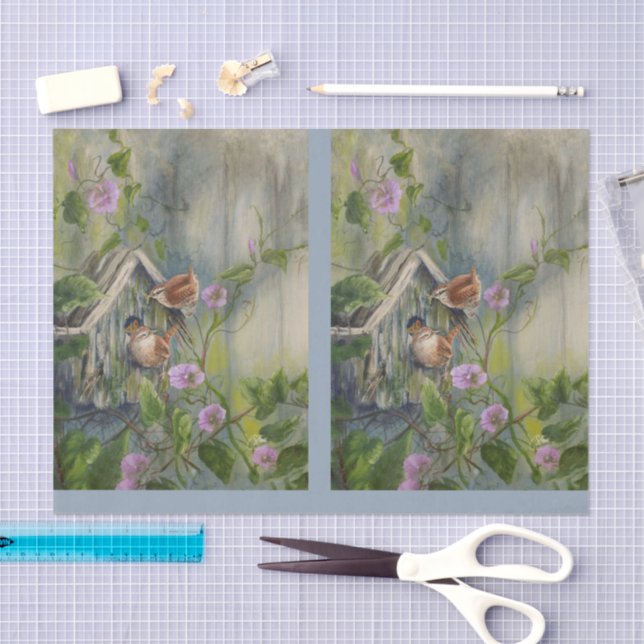 Papier Mousseline Troglodytes peints DBL (Artisanat)