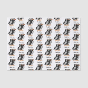 Papier Mousseline Trois adorables Puffin debout ensemble Carton