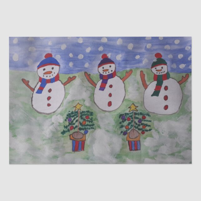Papier Mousseline Trois motoneiges de Noël (Recto)