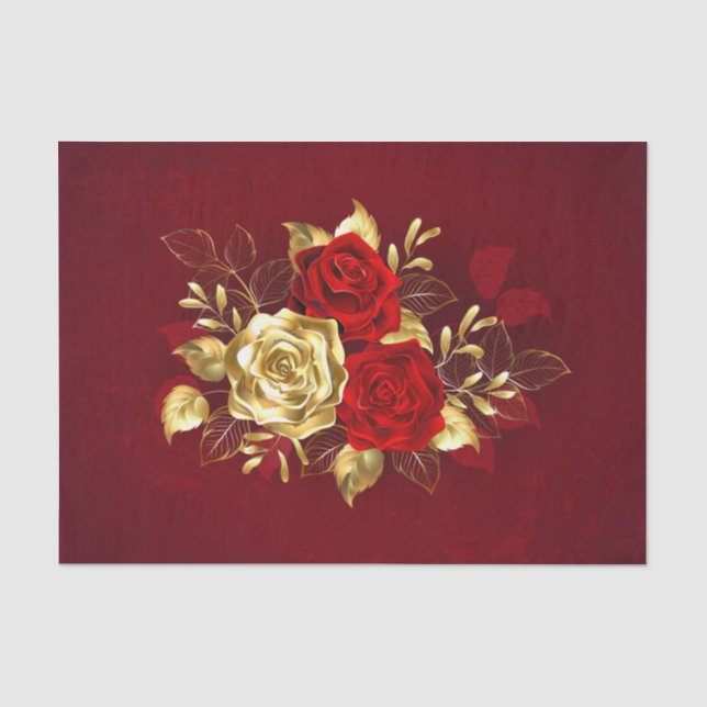 Papier Mousseline Trois Roses de bijoux (Recto)