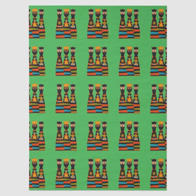 Papier Mousseline Trois Sages Modernes de la Mi-Siècle (Recto)