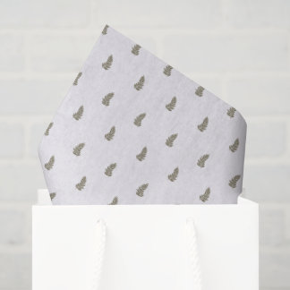 Papier Mousseline Tropical Christmas Sage Green White Palm Leaf