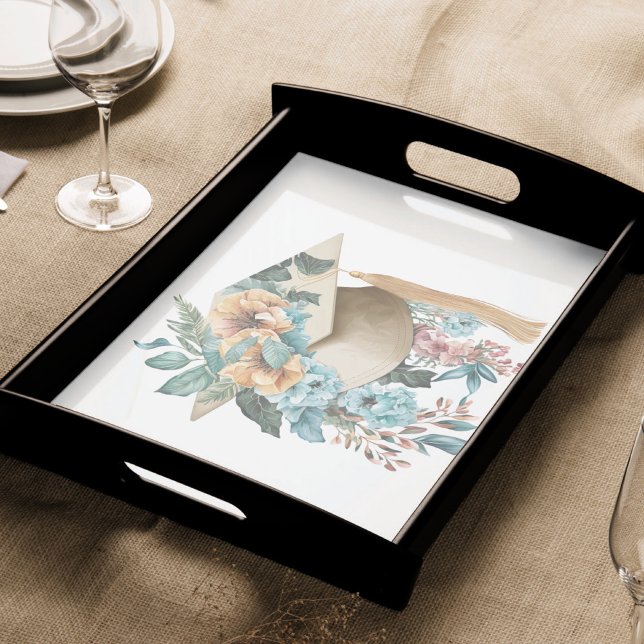 Papier Mousseline Tropical Floral Graduation Casquette et Tassel Par (Créateur téléchargé)