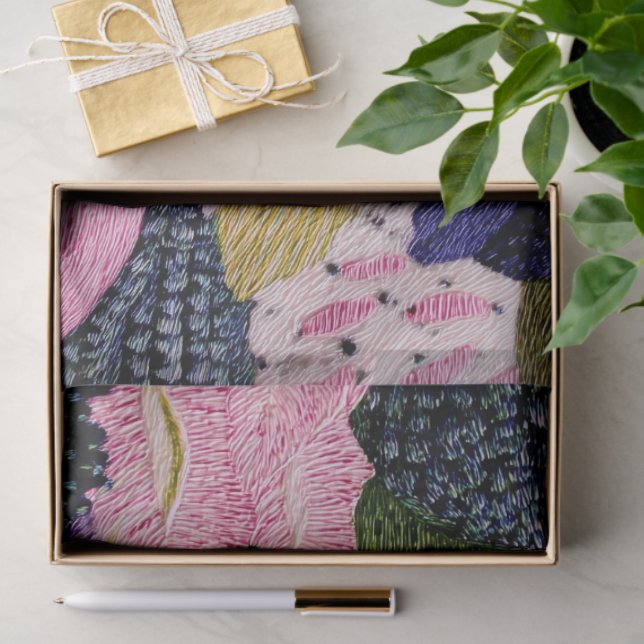 Papier Mousseline Tropical Modernism Floral (Cadeau)