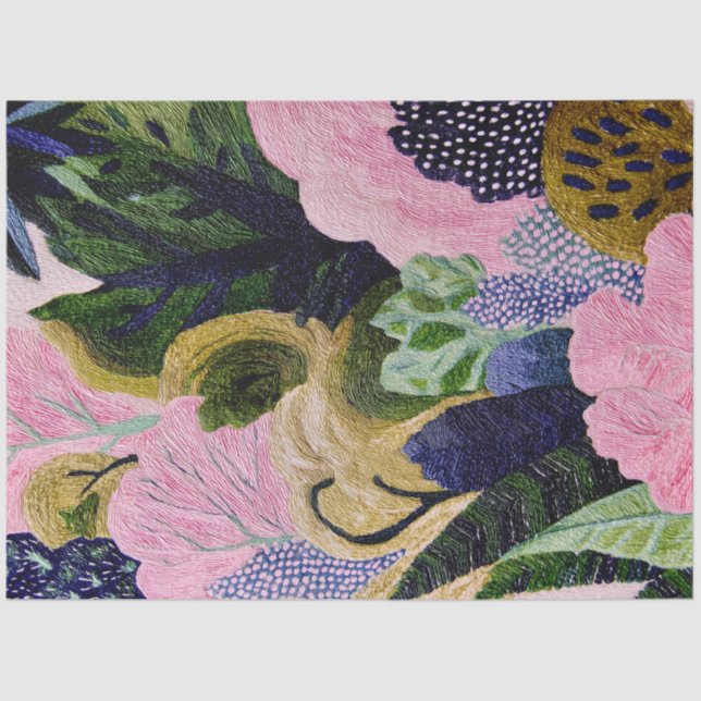 Papier Mousseline Tropical Modernism Floral (Recto)