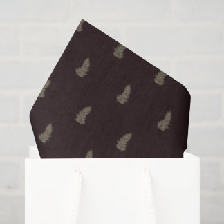 Papier Mousseline Tropical Noël Sage Vert Feuille de Palmier Noir