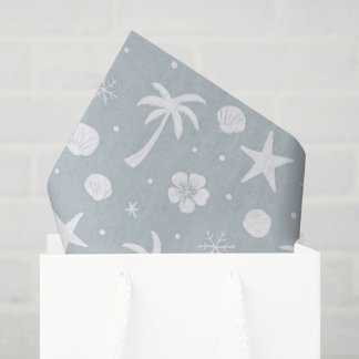 Papier Mousseline Tropical Palm Trees Coastal Christmas 