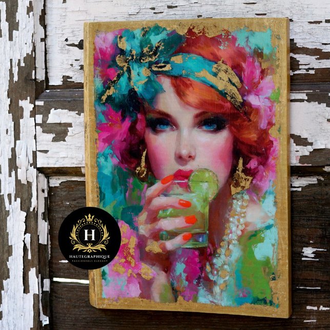 Papier Mousseline Tropical Redhead avec Lime Cocktail Decoupage (Créateur téléchargé)