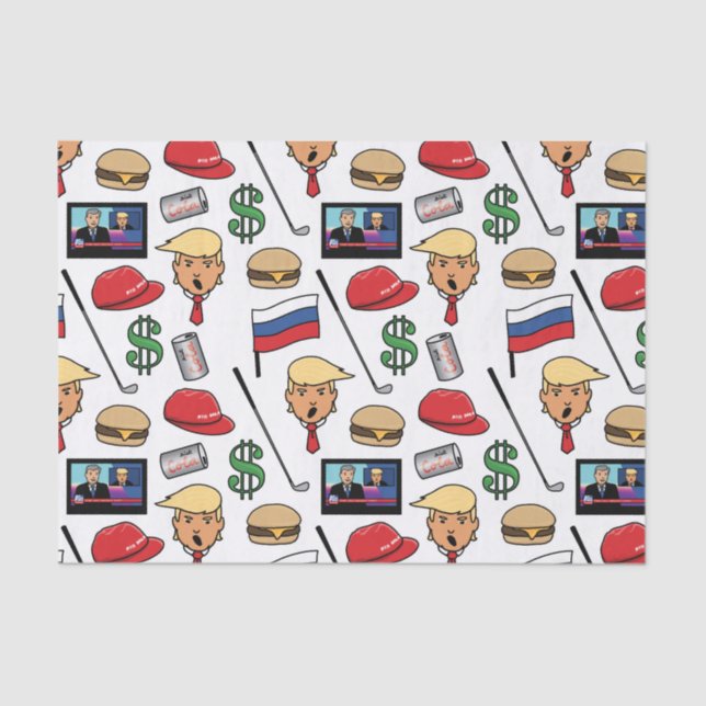 Papier Mousseline Trump, Money, Burgers, Golf, Russie et fausses nou (Recto)
