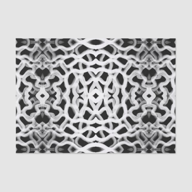 Papier Mousseline Tubulage Blanc Sur Noir (Recto)