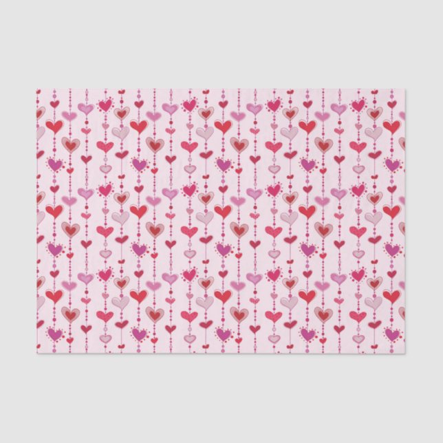 Papier Mousseline Tuiles de coeur (Recto)