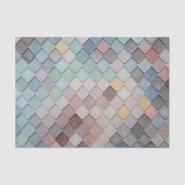 Papier Mousseline Tuiles de pierre de Faux de regard d'échelles (Recto)