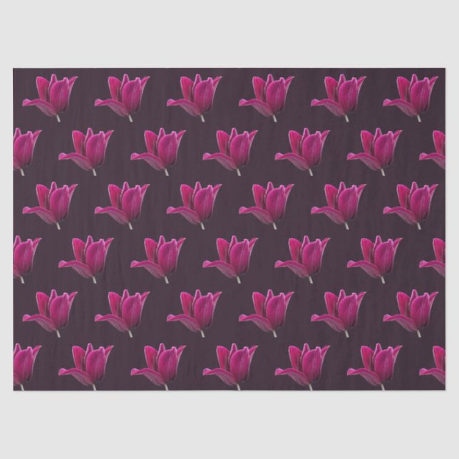 Papier Mousseline Tulipe rose foncé (Recto)