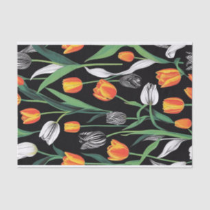 Papier Mousseline Tulipes artistiques graphiques en gras